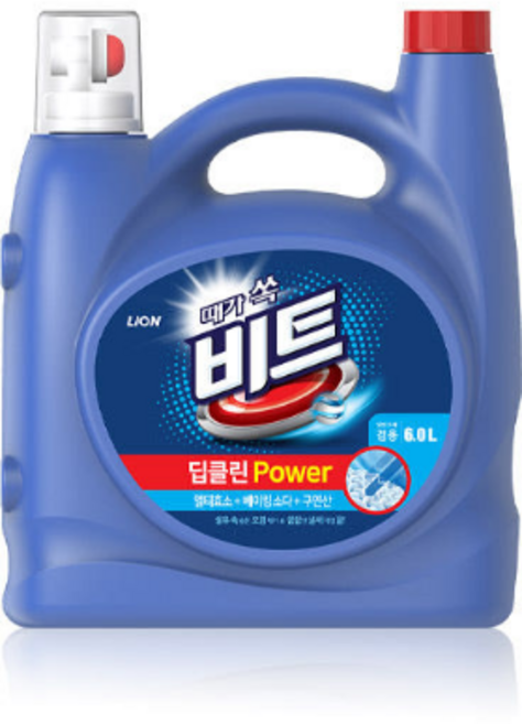 딥클린파워 액체 세탁세제 6L 일반 드럼 겸용, 2개