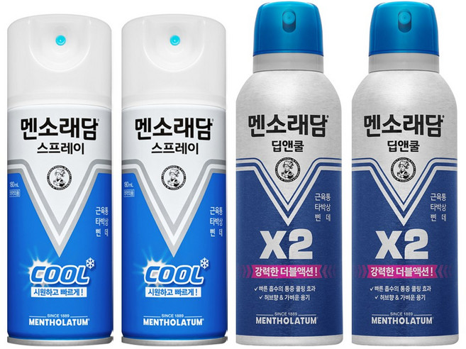 멘소래담 스프레이 파스 쿨 180ml x 2개 + 딥앤쿨 에어졸 150ml x 2개, 1개
