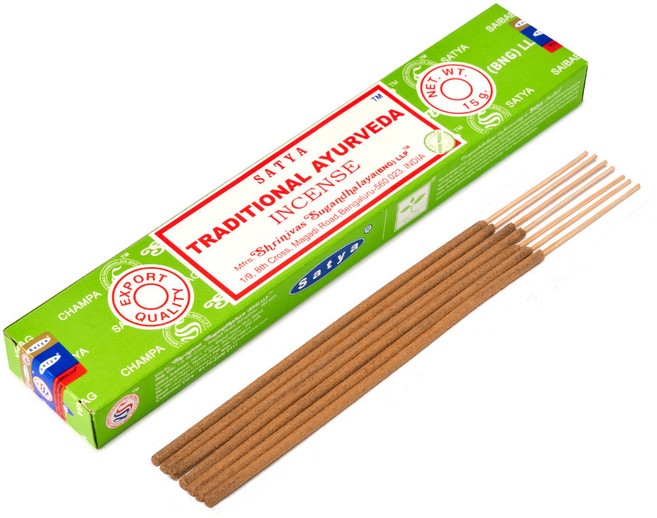 사티아 나그참파 (BNG) 트래디셔널 아유르베다 인센스 스틱 15g, SATYA 인센스 스틱 15g 향 트래디셔널 아유르베다