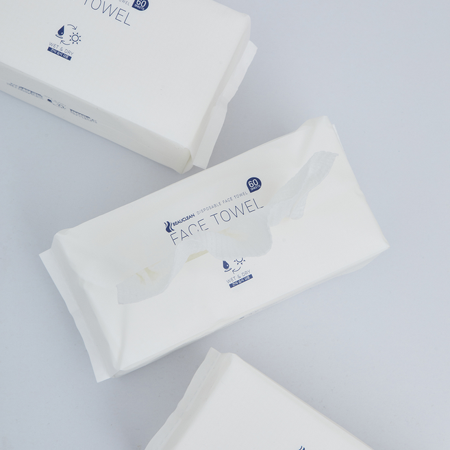 뷰클린 뽑아쓰는 페이스타올 20X20cm 1개 60매 일회용타올 세면타월 에스테틱 피부과 해면, 6개, 화이트