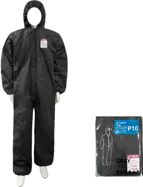 일회용작업복 원피스작업복_회색 부직포 방진복 분진복 방역복 보호복 위생복 위생가운 일체형, [플러스]SB원피스 일회용 작업복-회색(그레이)-L, 그레이, 1개