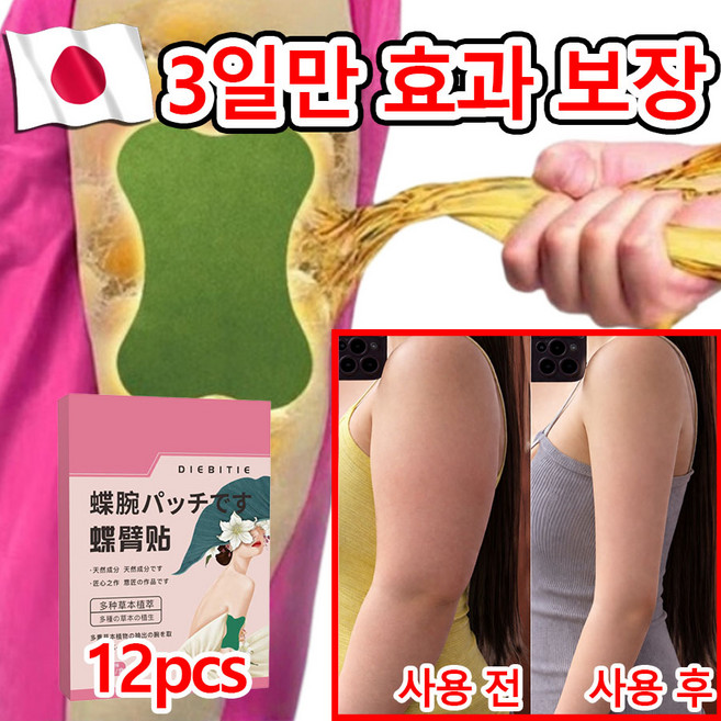 [일본 기술] 겨드랑이 부유방 독소패치 붙이는 다이어트패치 팔뚝 부유방 지흡 패치 바디 디톡스 밸런스 패치 지방분해, 1개