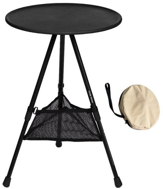 캠핑 접이식 원형 테이블 야외 휴대용, Black table B