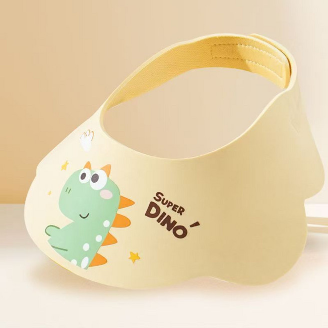 Super DINO 寶寶兒童洗髮帽, 1個, 升級EVA款-黃色恐龍【可調節大小】, 黃色恐龍
