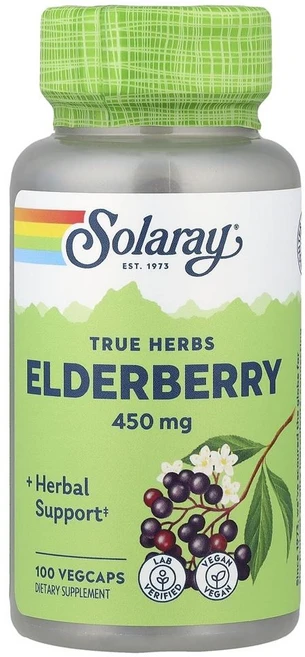 솔라레이 트루 허브 엘더베리 Solaray True Herbs Elderberry 100정, 1개 - 쿠팡