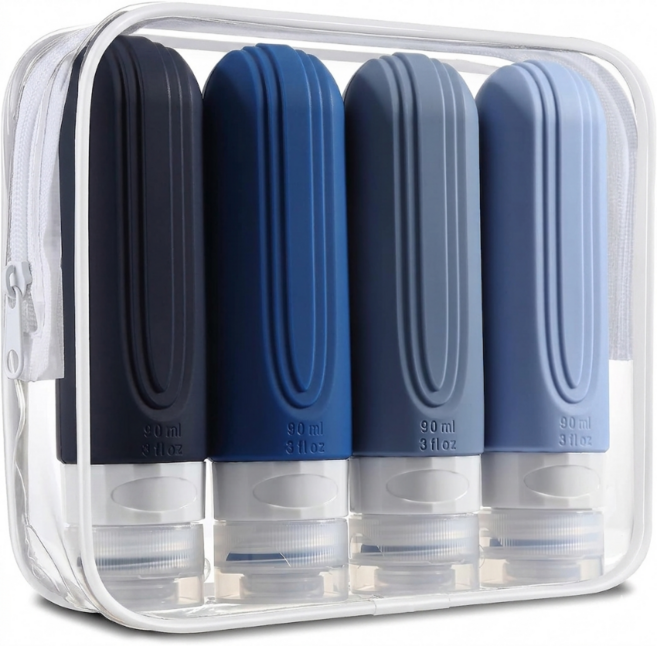 한솔템 여행용 공병 세트 90ml, 1세트, 블루