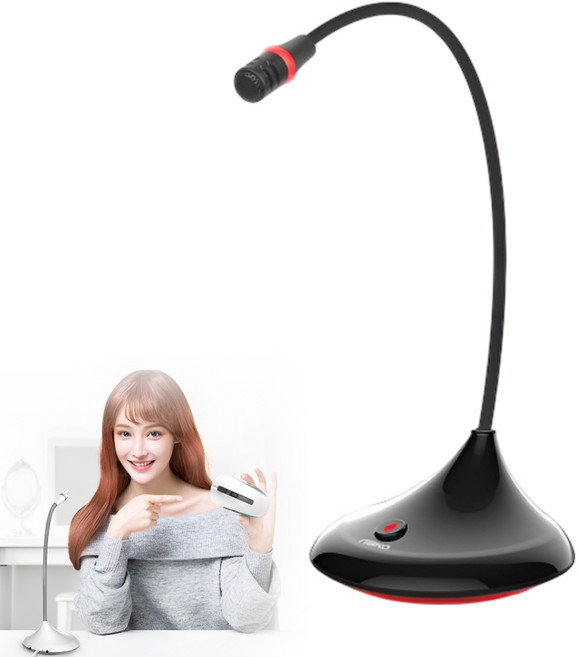 국내 정품 고감도 콘덴서 스탠드 마이크 1인 미디어 개인방송용 전방향 음성인식, 화이트