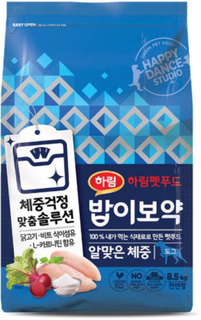 하림펫푸드 전연령 밥이보약 알맞은체중 고양이사료, 다이어트(체중감소), 8.5kg, 3개
