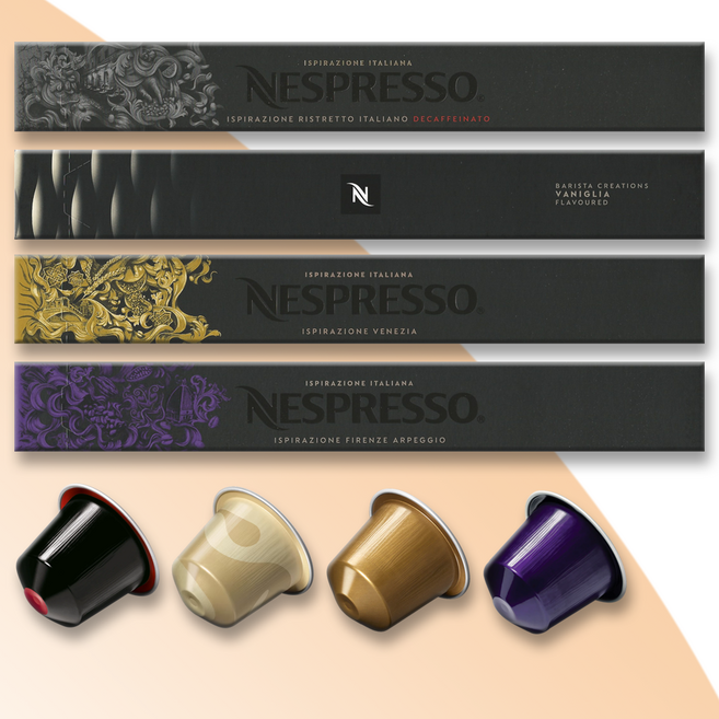 네스프레소 오리지널 캡슐 향기 셀렉션 캡슐커피 바닐라향 세트, 4개, 10개입, 4.2g