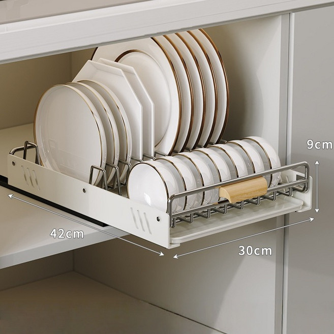 Arsjuo 주방 슬라이딩 선반 그릇 접시 정리대 물빠짐 식기 건조대, 그릇접시정리대, 1개