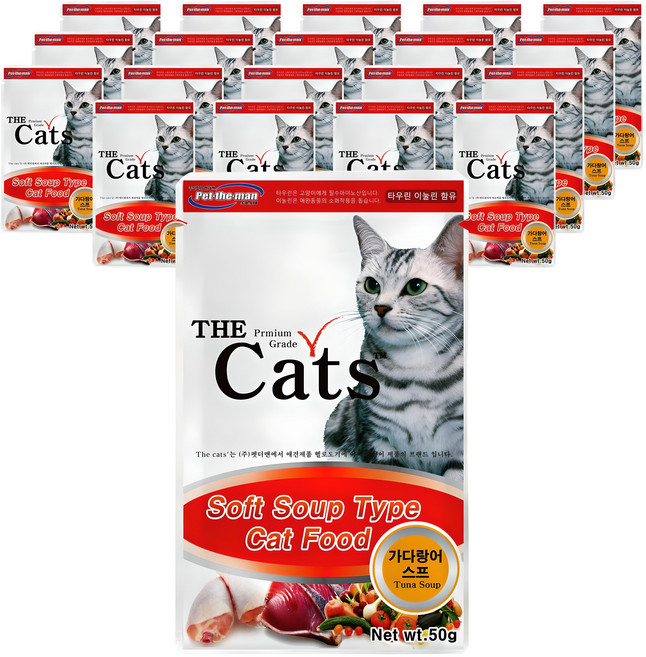 더캣츠 고양이 스프 파우치 간식, 가다랑어, 50g, 20개
