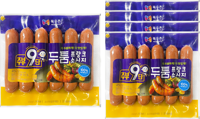목우촌 주부9단 두툼 프랑크소시지 450g, 5개
