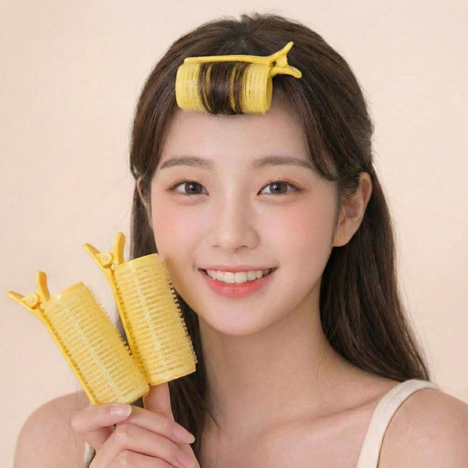 디디트러스트 앞머리 헤어롤 뿌리볼륨 집게, 옐로우, 2개