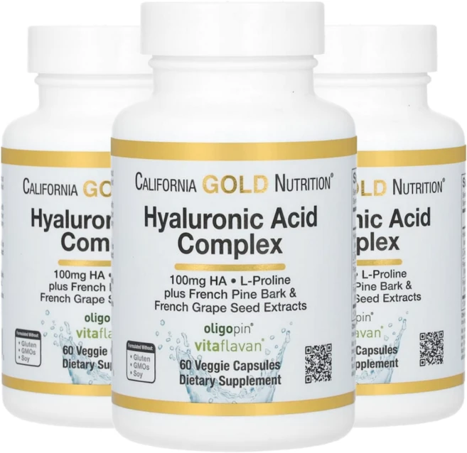 캘리포니아 골드 뉴트리션 CGN 히알루론산 복합체 60캡슐 3통, 60정 - 쿠팡