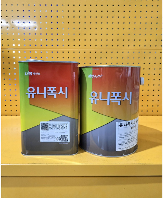 에폭시페인트 에폭시 상도 KCC페인트 유니폭시코팅K 4KG 2액형세트(주제+경화제) 주차장 공장 상가 사무실 창고 카페 바닥코팅, 1개, 유니폭시코팅K 상도 백색 4KG(5평), 4L