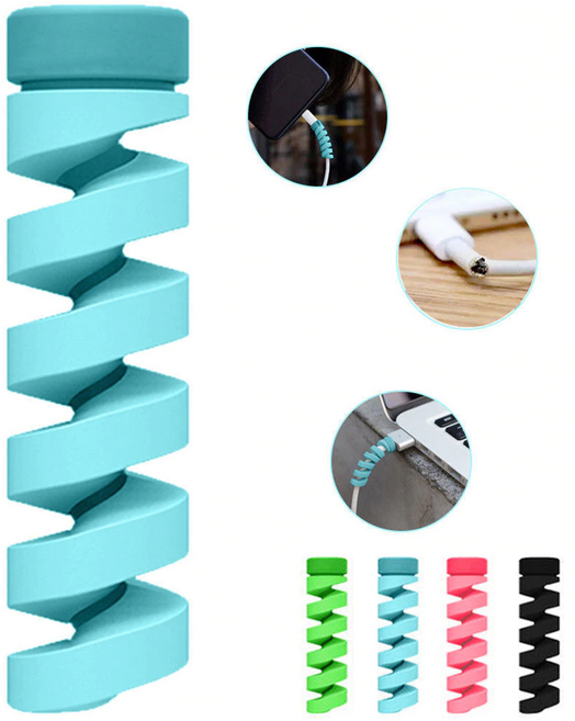 케이블 보호캡 아이폰 갤럭시 충전기 단선방지 바이트, 블랙, 1개