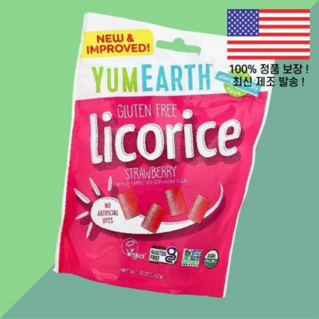 얌어스 감초 딸기 스트로베리 5온스 142g Gluten Free Licorice Strawberry 5oz