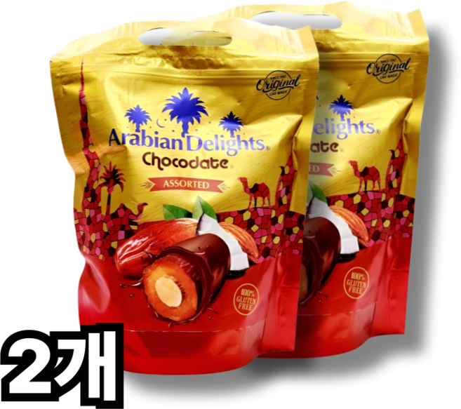 Arabian Delights 아라비안 딜라이트 초코데이트 어쏘티드 대추야자 초콜릿, 500mg, 2개