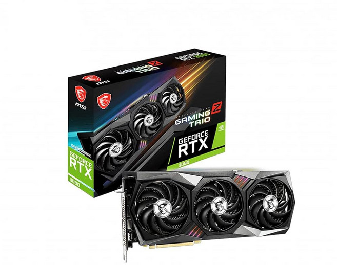 MSI 게이밍 지포스 RTX 3080 LHR 10GB GDRR6X 320비트 HDMI/DP Nvlink Torx 팬 4 RGB 암페어 아키텍처 OC 그래픽 카드(RTX Z 트리오