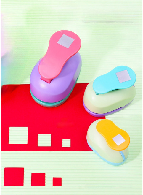 [빛나니라니]네모 모양펀치 1.8cm 2.5cm 네모펀치 네모펀칭 모양펀칭 펀치 사각모양펀칭기 정사각펀치 다꾸펀치, 1개, 특대형(2.5cm)