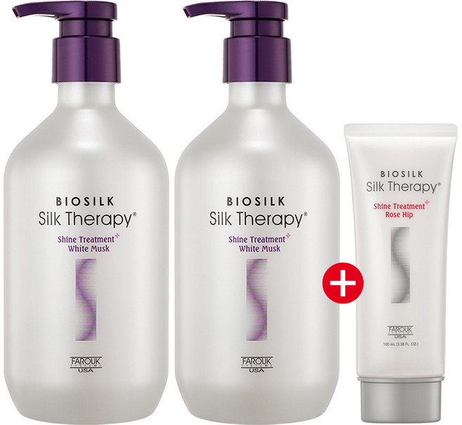 실크테라피 샤인 트리트먼트 플러스 화이트머스크 500mlx2 (+100ml 증정), 단품, 500ml