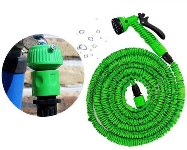 매직 호스 베란다 물청소 고압 세차 건 정원 노즐 주름 수도 코일 호스 분사기 7.5m 15m