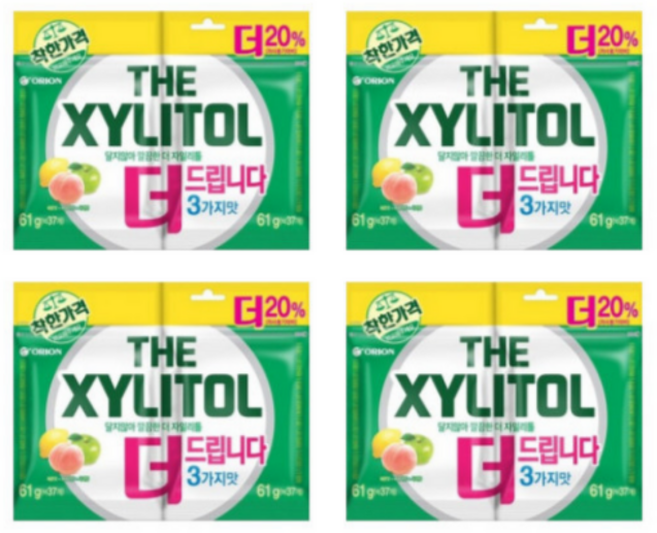 오리온제과 더 자일리톨, 4개, 122g
