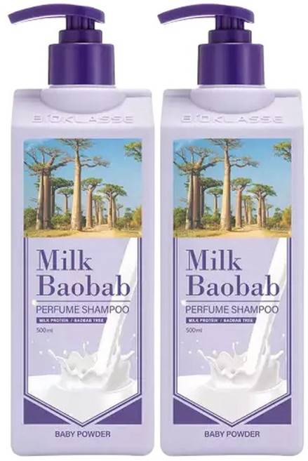 더블기획밀크바오밥 퍼퓸 샴푸 더블 기획 파우더 (500ml2입기획), 2개, 500ml