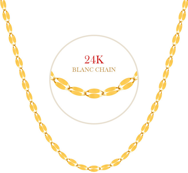 [골드팡] 24k 순금 블랑레이어드 목걸이 (당일도착) 여성용 데일리 럭셔리 레이어드 고급주얼리 여자추천 순금줄 반짝이체인 기본줄 펜던트줄