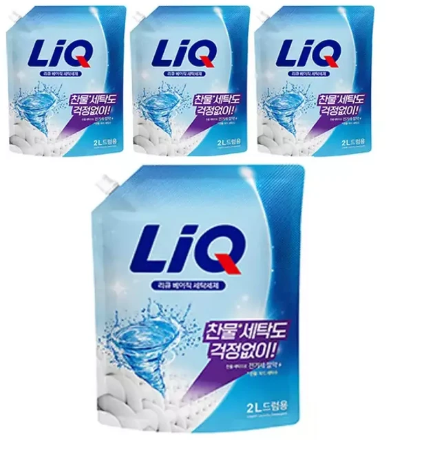 리큐 베이직 액체세제 리필 드럼용 2L 4개