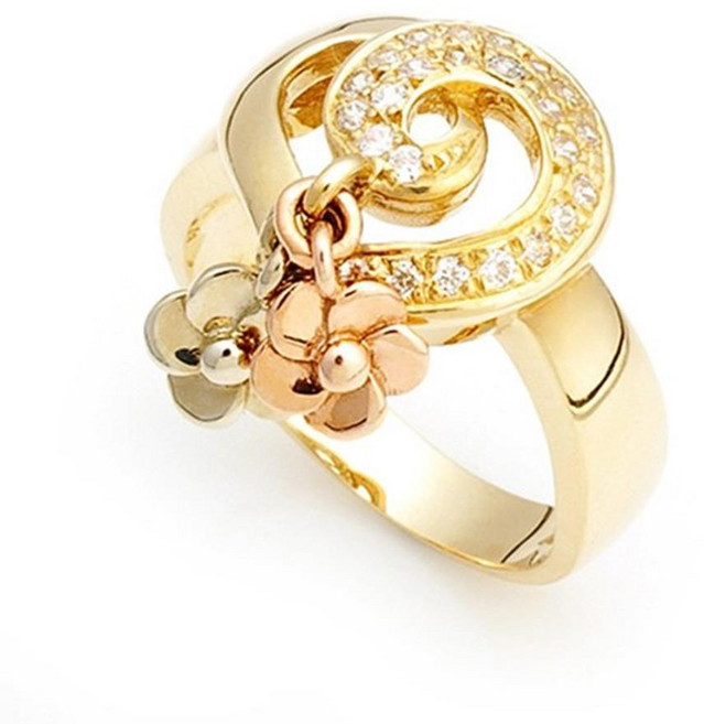 14K 18K 꼬임 하트 꽃송이 딸랑이 여자 애끼반지 18K체인반지 18K우정반지 14k