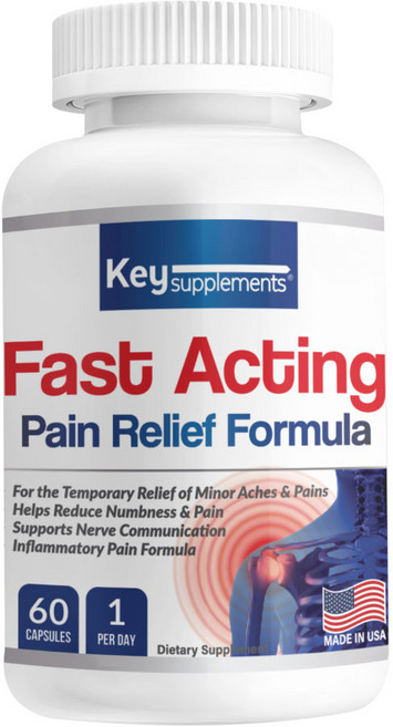 키서플리먼트 패스트액팅 세틸미리스톨레이트 CM 지방산 함유 Fast Acting Pain Formula 손가락 무릎 어깨 컨디션 케어, 1개, 60정