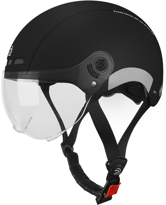 PEMILA 자전거 라이딩 헬멧 초경량 안전 충격흡수 땀배출 남녀공용 사계절 스노우보드 헬멧 겸용 프리미엄 고글 포함, 1개, 블랙+투명 렌즈