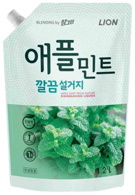 알뜰 참그린 애플민트 1.2L x 2개
