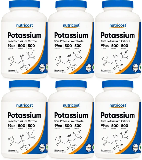 뉴트리코스트 구연산 칼륨 시트레이트 99mg, 500정, 6개 - 쿠팡
