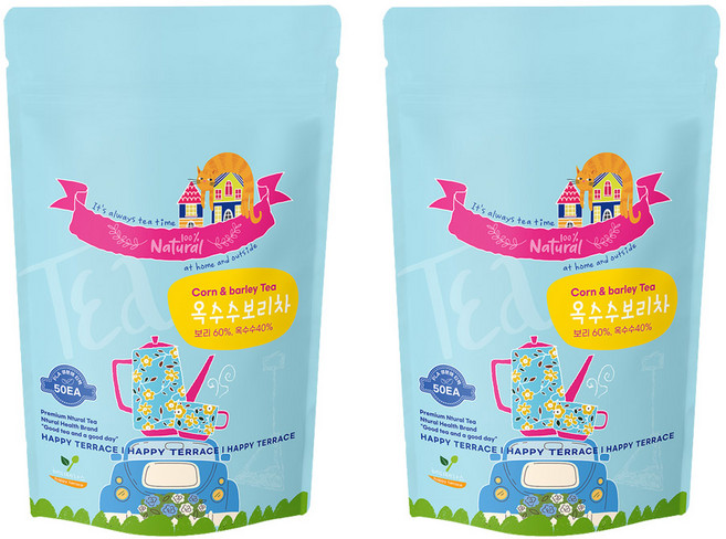 국산 옥수수보리차 50티백+50티백, 2mg, 2개, 50개입