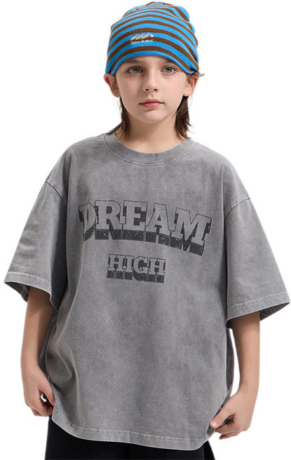 더베이지 여름 주니어 남아 반팔 티셔츠 이드 피그먼트 티 B5407