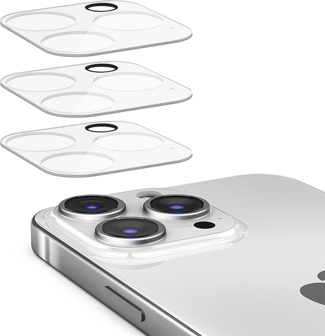 5세컨즈 아이폰15 플러스 카메라 풀커버 강화유리, 3개