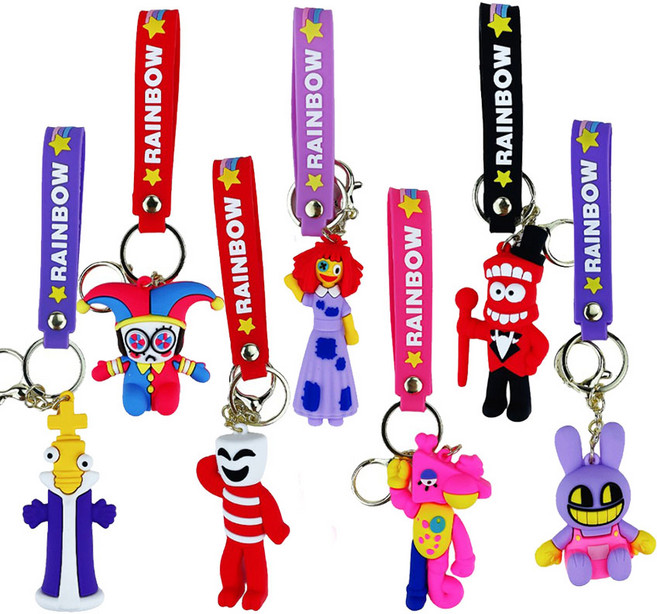 어메이징 디지털 서커스 피규어 실리콘 키링 고급형 7종, 7종 세트, 7개
