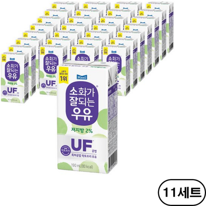 매일유업 소화가 잘되는 저지방 우유 UF공법 190ml, 264개