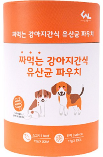 씨엔앨라이프 짜먹는 강아지간식 유산균 파우치 영양제 60p, 1세트