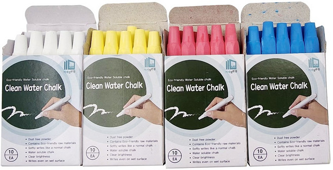 클린 워터쵸크 수용성분필 4색, 4색 4갑