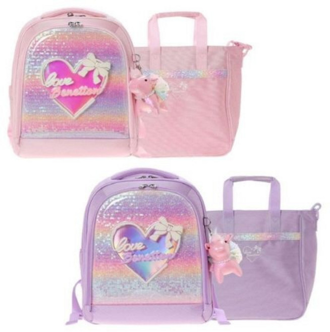 [백화점 정품] 26년SALE 베네통 리본하트몰드책가방세트BG01611QCBG11611