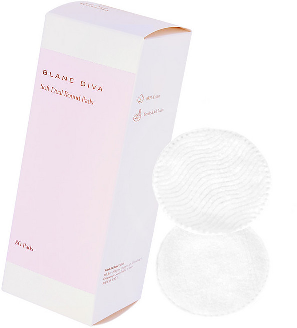 블랑디바 소프트 듀얼 원형 화장솜, 1개, 80매입