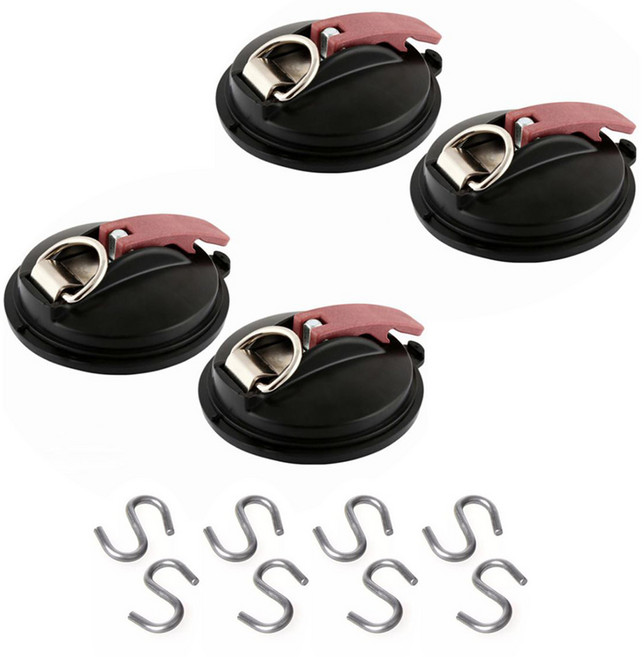 차량용 큐방 흡착 고무 4p + 고리 8p, 혼합색상, 1세트