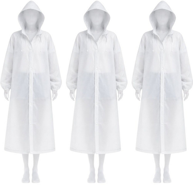가주가샵 EVA 초경량 고급 우비, 화이트, 3개