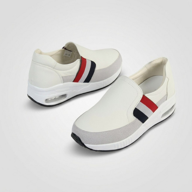 [트리샤]5cm 소가죽 에어쿠션 여성 운동화 스니커즈 슬립온 TMA222B