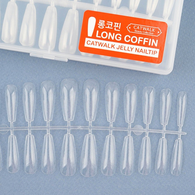 롱코핀 네일팁 240팁 말랑 말캉팁 투명 인조손톱, 1개, 1.롱코핀 240팁 W569