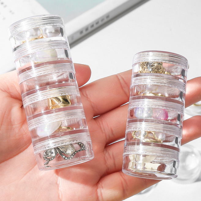 5단 투명 원형케이스 악세사리 소품보관함, 1개, 1.소형