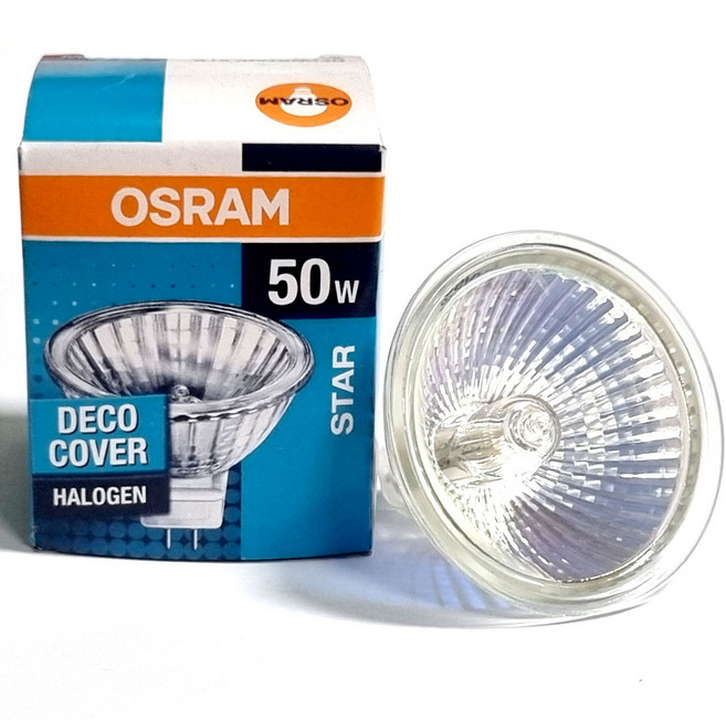 오스람 50W 할로겐램프 전구 포인트조명 (헬로겐안정기 별도구매), 전구색, 10개
